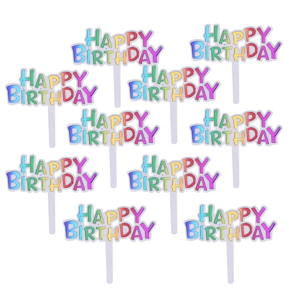 100pcs Letters Cake Toppers Plastic Cake Inserts Cupcake Decor Party Supplies