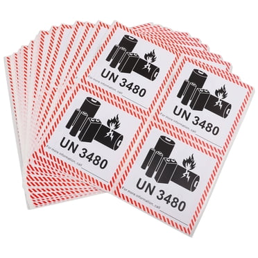 Roll Of 500 Button Battery Warning Labels – 20x27mm Sticker