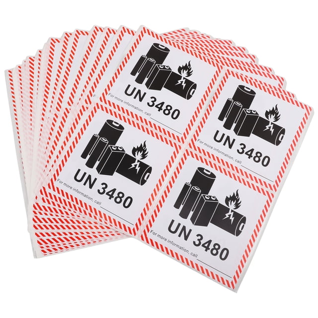 Roll Of 500 Button Battery Warning Labels – 20x27mm Sticker