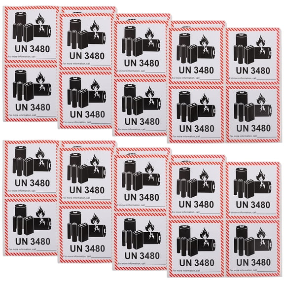 FELTECHELECTR Lithium Batteries Safety Labels Assorted Color 100Pcs 3.93X3.93X0.00In