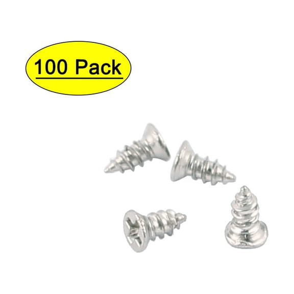 100pcs M1.2 x 3mm Stainless Steel Phillips Flat Head Self-taping Screws