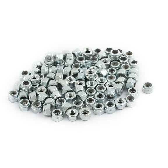 100pcs M2.5 Stainless Steel Self-Locking Anti-loose Insert Hex Nylock Lock Nuts