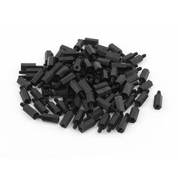 100pcs M3 12mm+6mm Nylon Spacer Hex Standoff Stand-Off Pillar for Motherboard