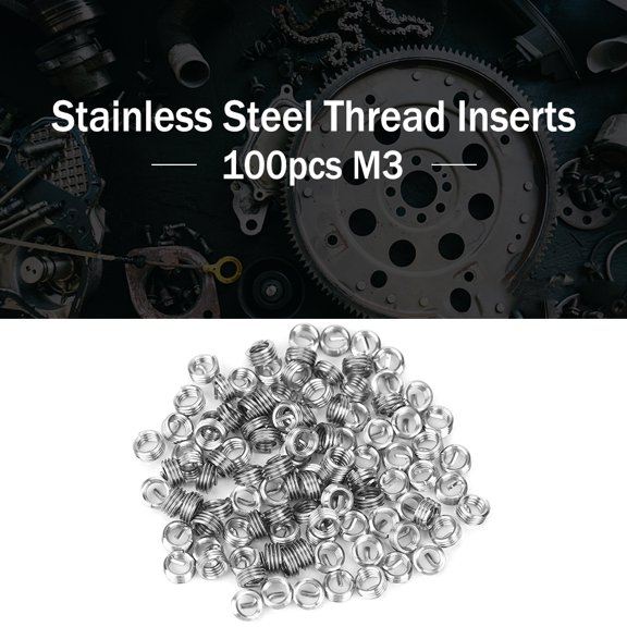 100pcs M3 Stainless Steel SS304 Helical Screw Thread Inserts M3x0.5x1.5 D