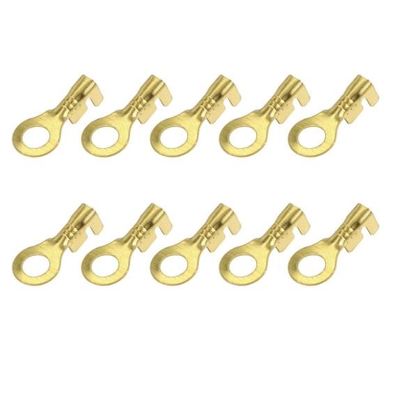100pcs M4.2 Electric Wire Crimp Ring Lug Terminal Brass Connector 17 x 7.5mm for Car
