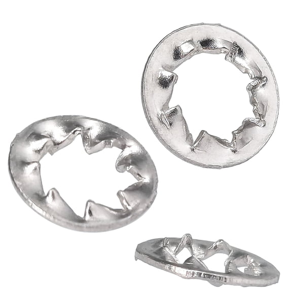 100pcs M4 Internal Tooth Star Washer Gaskets, 304 Stainless Steel Serrated Locking Washers Quick Speed Star Nut Locking Fastener For Mechanical Equipment(Silver)
