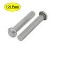 thumbnail image 1 of 100pcs M4 x 20mm Aluminum Half Round Head Solid Rivet Fastener Silver Tone, 1 of 4