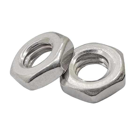 100pcs M4 x 7mm 304 Stainless Steel Thin Hex Nut - Coarse Thread, Full Thread, Low Profile
