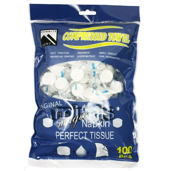 100pcs Magic Tissue Compressed Towel Washcloths for Travel Camping