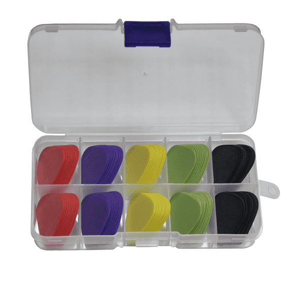 100pcs Medium 0.71mm Delrin Standard Guitar Picks Plectrums With Box