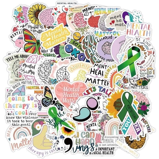 100pcs Mental Health Stickers Decals, Mental Health Awareness Stickers ...