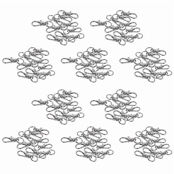 100pcs Metal Clasp Swivel Trigger Clips Snap Hooks Key Ring Bags DIY Craft Silver