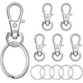 thumbnail image 1 of 100pcs Metal Lobster Claw Clasp with Key Ring, Keychain Rings for Crafts, Key Jewelry DIY Crafts, Lanyard Clips snap Hook, Swivel Clasps Clip (Claw Clasp 50pcs+Key Ring 50pcs), 1 of 5
