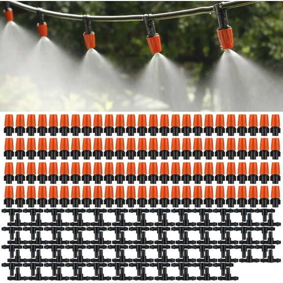 MSDADA Adjustable Misting Nozzle Drip Irrigation Kit with 100 Pack