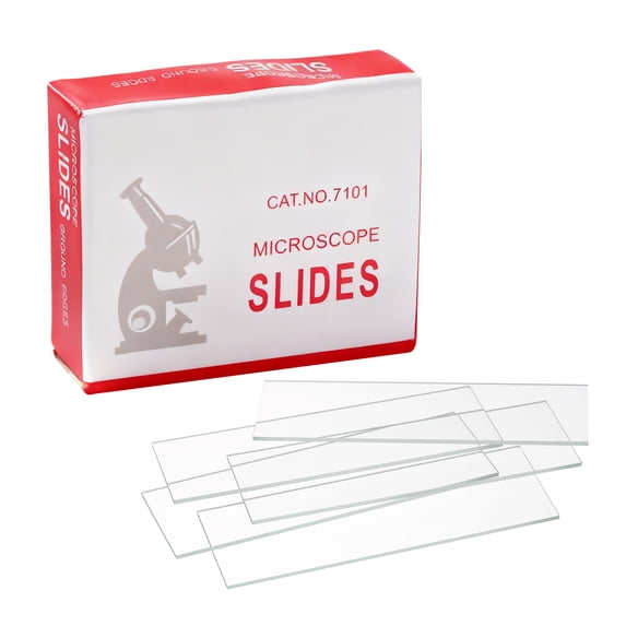100pcs Microscope Slides, 1x3 Inch 7101 Glass Slides Blank Kit Transparent for Microscope Laboratory Sample Observe