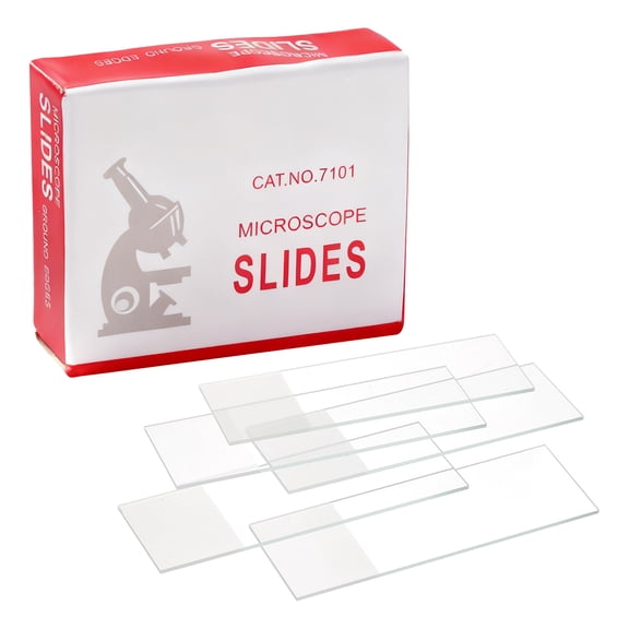 100pcs Microscope Slides, 1x3 Inch 7105 Glass Slides Blank Kit Transparent for Microscope Laboratory Sample Observe