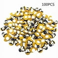 thumbnail image 1 of 100pcs Mini 9x12mm Bees Self Adhesive Wooden Bumble Bee Craft CardS Wood Toppers R0W6, 1 of 9