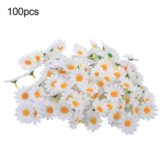 100pcs Mini Artificial Silk Yellow Sunflower Heads Fabric Floral for Home Decoration Wedding Decor, Bride Holding Flowers,Garden Craft Art Decor