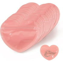 100pcs Mini Bags for Small Business, 2x3 inch Heart-Shaped Jewelry Bags Clear Mylar Ziplock Baggies Cute Packaging Supplies for Earring Sample