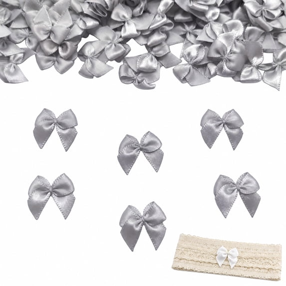 SharkTRUE 100pcs Mini Bows for Crafts, 0.98" Tiny Ribbon Bows Small Bowknot Polyester