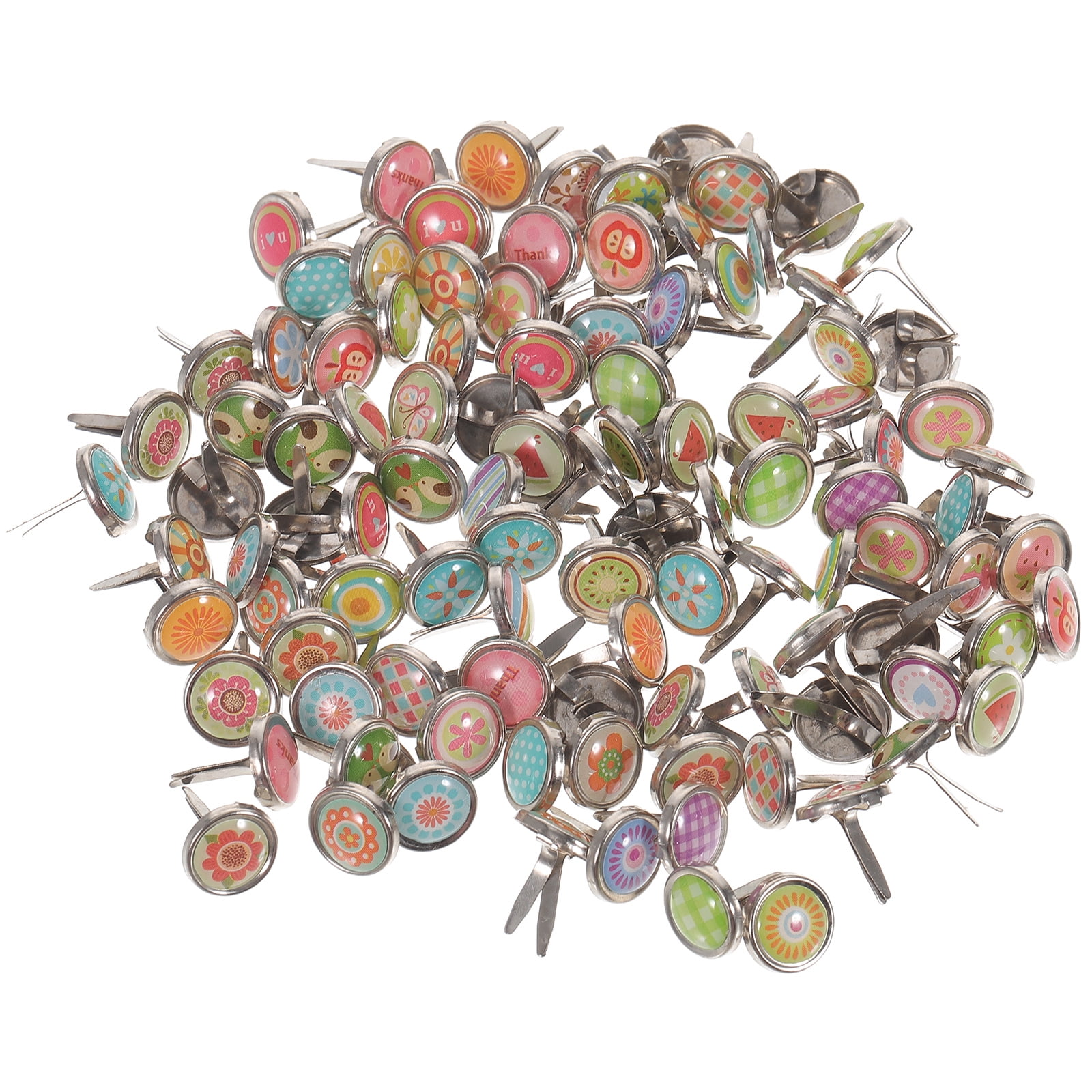 100pcs Mini Brads Assorted Colors Round Brad Pastel Brads for