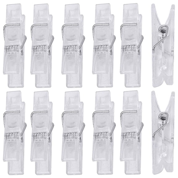 100pcs Mini Clear Plastic Utility Paper Clip, Clothespins Clip, Clothes Line Clips,Photo Clips