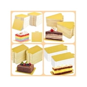 100pcs Mini Gold Cardboard Cake Base, Disposable Mousse Dessert Board for Wedding Birthday Party, 9x5 cm