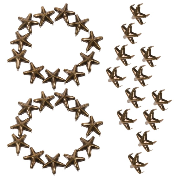 Hytrove Rivet Iron 100Pcs 0.5x0.5x0.1In Star Shaped Diy Decoration