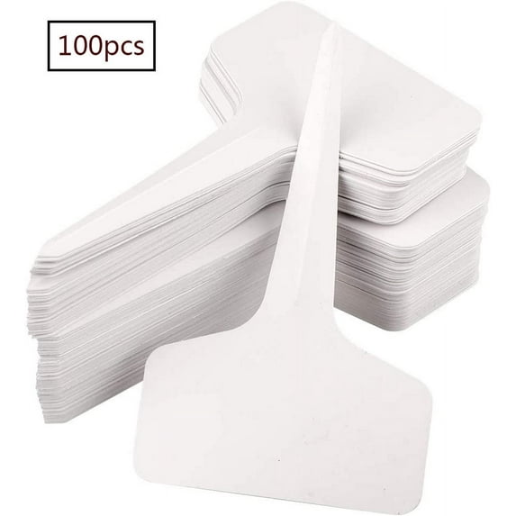 100pcs Mini T-Shape Plastic Plant Stakes Stick-In Labels Label Planting Markers Signs 6CM * 10CM Convenient for All Gardeners (Multi)