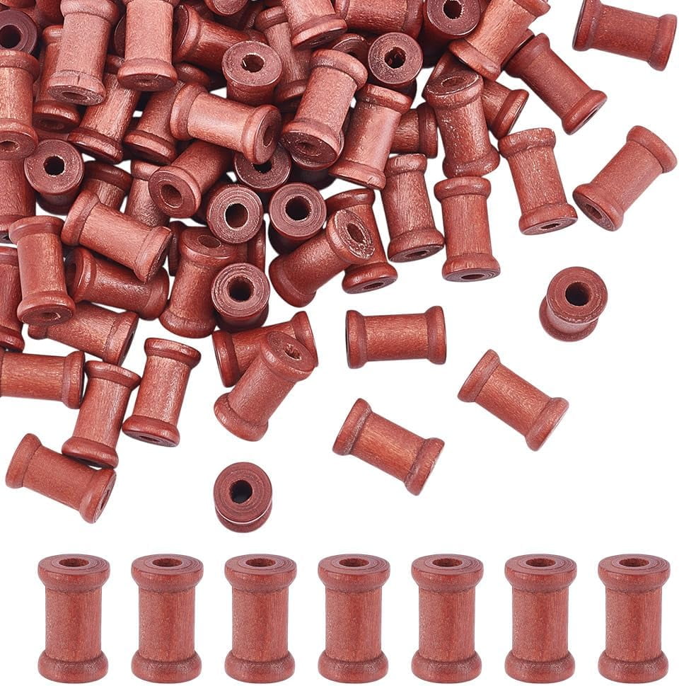 100pcs Mini Wooden Spools 0.8inch Empty Natural Wood Spools Wire ...