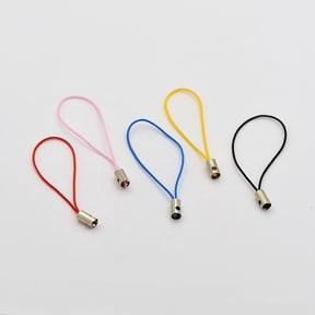 100pcs Mobile Phone Strap Cell Phone Straps Nylon Cord Loop with Iron Ends Mixed color 50mm