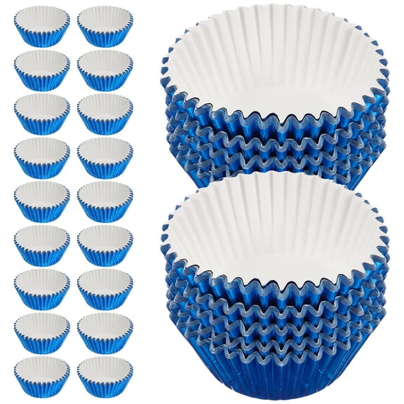 ifundom 100pcs Muffin Cupcake Wrapper Paper Liners Cupcake Baking Blue Cups Cake Cups Muffin Liners