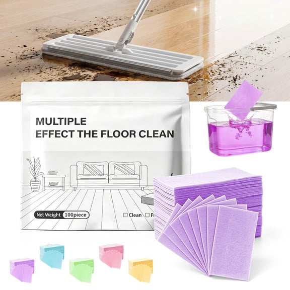 100pcs Multi-Surface Floor Cleaner Tablet, 2026 Upgraded Floor Cleaning Solution Tablets, Dissolvable Pre-Measured Deep Cleaning Cleaning Solution, for Tile & Vinyl Floors
