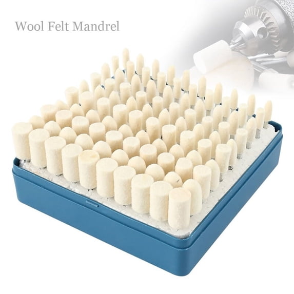 100pcs Multifunctional Wool Polishing Grinding Head Felt Mandrel