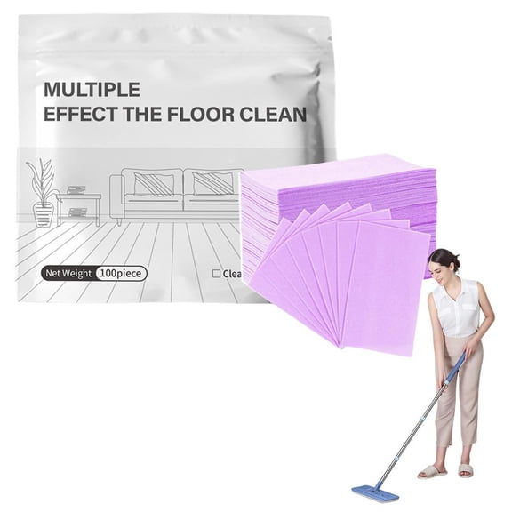 100pcs Multiple Effect the Floor Clean, Dissolvable Mop Cleaner Sheets for Wood Tile Marble Floors, Deep Cleaning Odor Removal Floor Care for Home Kitchen Bathroom Cleaning Supplies