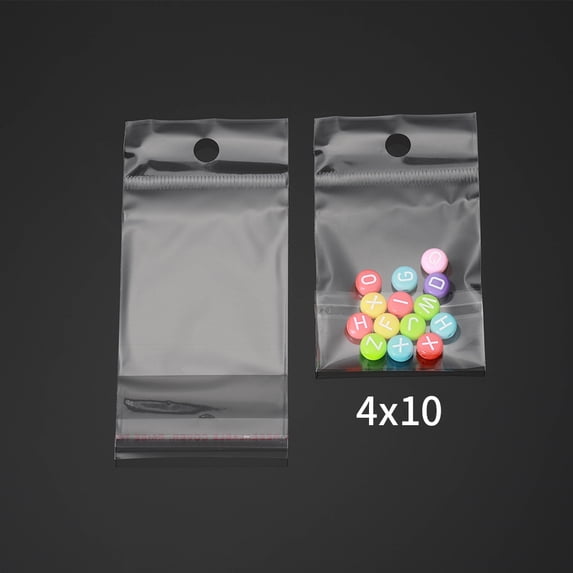 100pcs Multiple Size Clear Self-adhesive Cello Cellophane Bag Self Sealing Plastic Bags for Candy Packing Resealable Bag Jewelry 4x10cm(Inner4x5.5) 100PCS