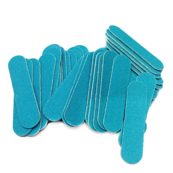 100pcs Nail File Wood Blue Mini Nail Files Polishing Buffing Sandpaper Sanding Manicure Tool