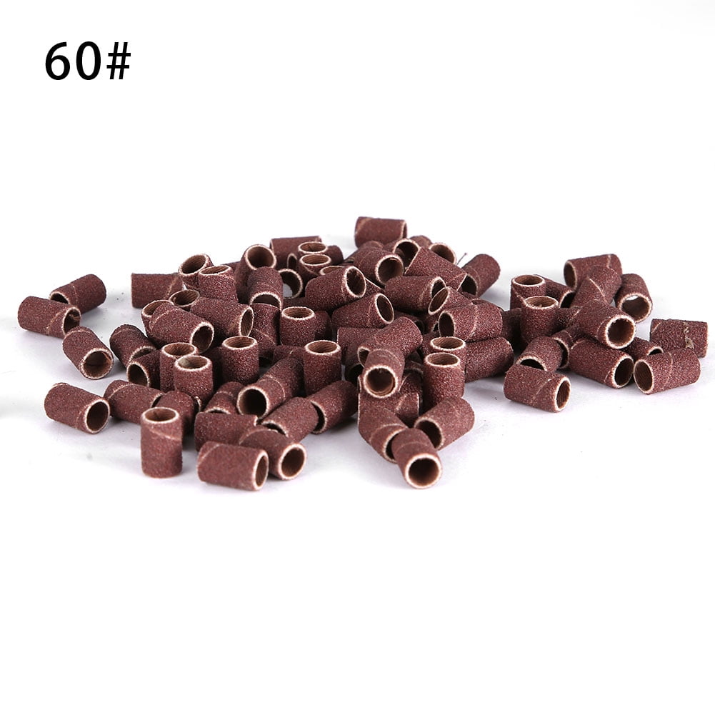 100pcs Nail Sanding Ring Grinding Head Sanding Band Ring Drill Bits