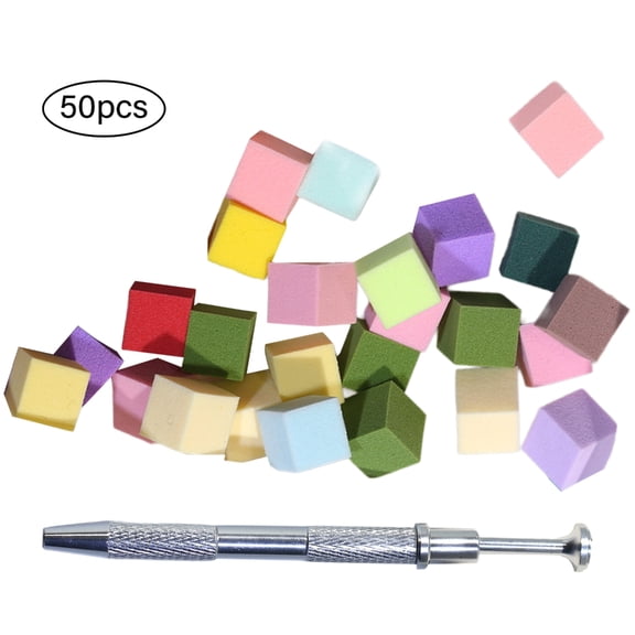 100pcs Nails Sponges with Grabbing Pen for Women Girls Create Elegant Nails Designs Nails Brush for Nails Art