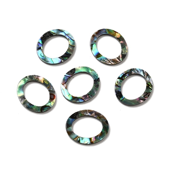 100pcs Natural Abalone Shell/Paua Shell Cabochons Hollow Oval 14.5x12.5x1.3mm