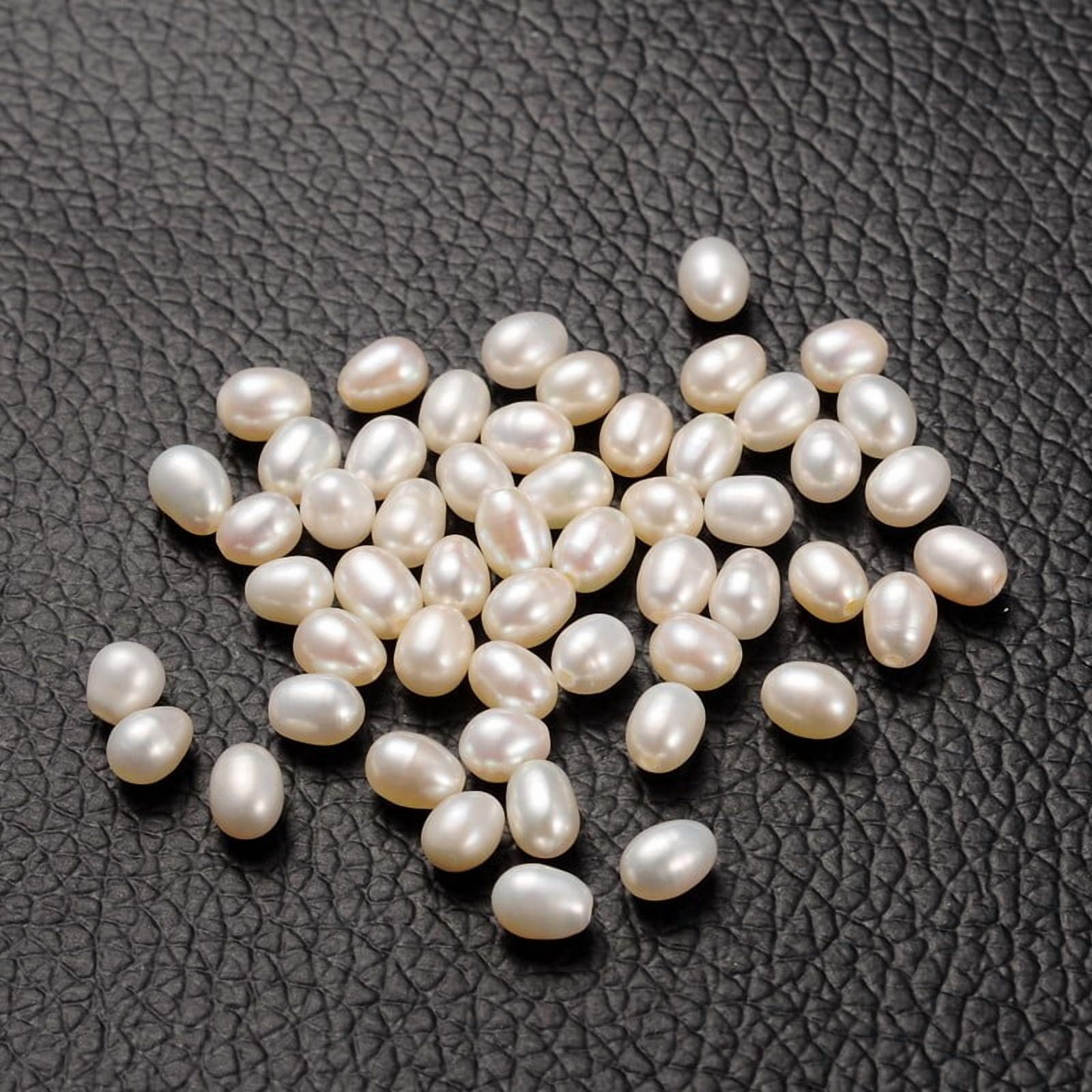 100pcs Natural Cultured Freshwater Pearl Beads Half Drilled Hole Grade AA teardrop White about4~5mm in diameter hole: 0.9mm Pearl
