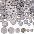 thumbnail image 1 of 100pcs Natural Shell Buttons 4-Hole Sewing Buttons 10/15/20mm Round Shell Buttons Grey Craft Seashell Buttons for Cloth Coats Suits Jacket Blazers Jeans Skirts Sewing Craft Making, 1 of 9