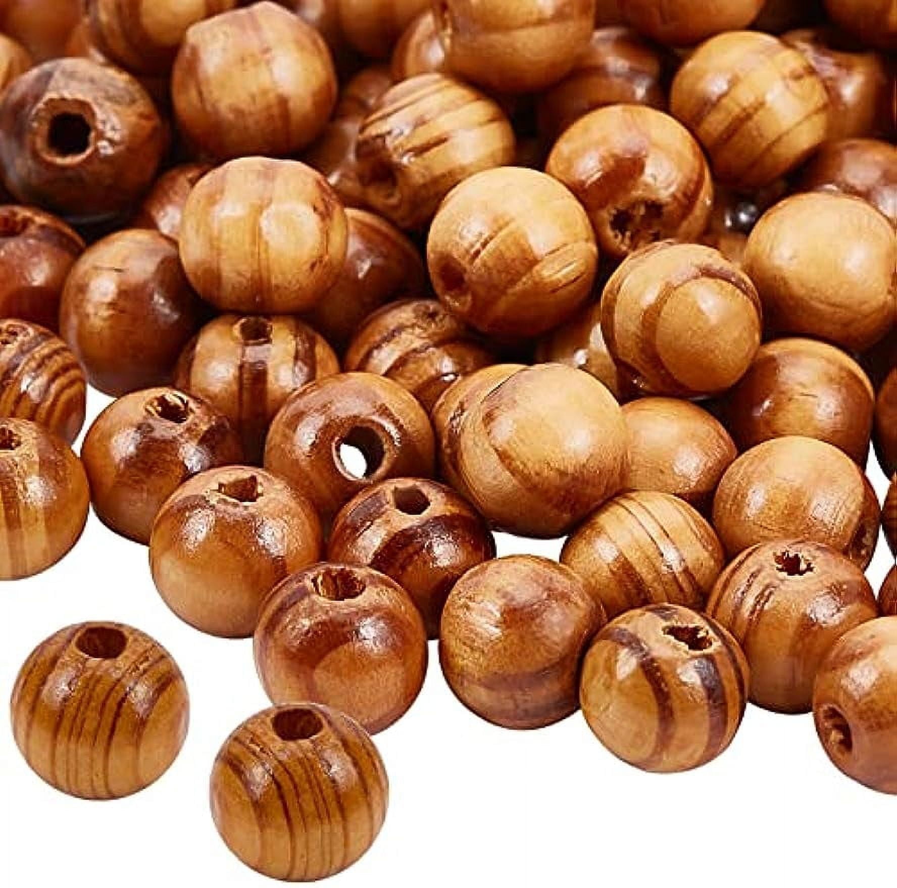 100pcs Natural Wood Beads 12mm Pinewood Beads Round Loose Wood