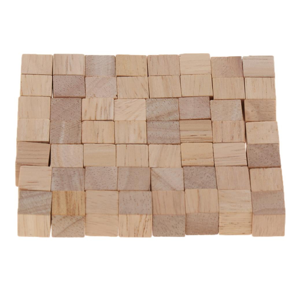 100pcs Natural Wooden Building Blocks Toy Cubes Educational Toy Projects