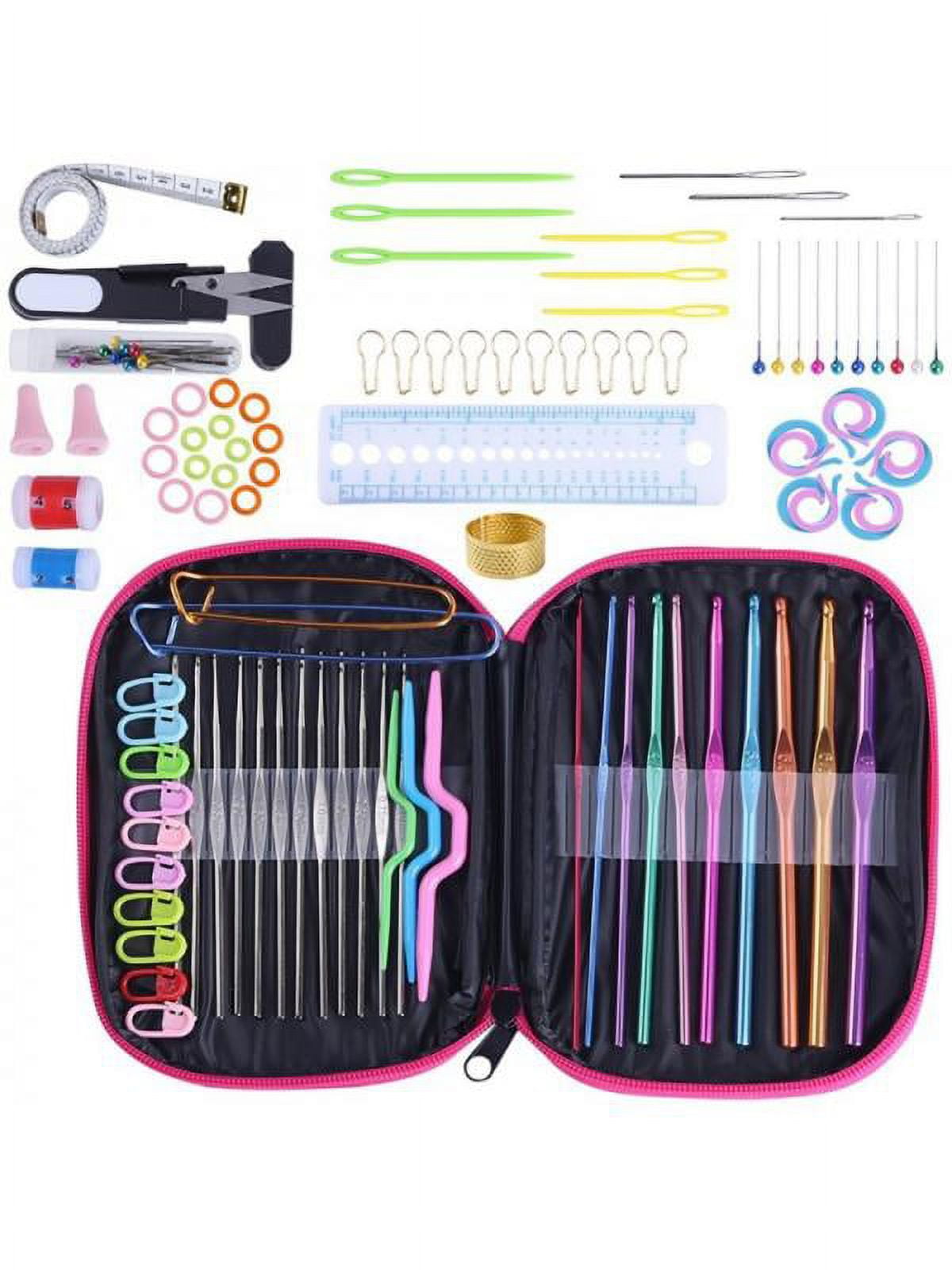 100Pcs/Set Knitting Tool Metal Crochet Needles Sewing Tools Kit DIY  Accessories