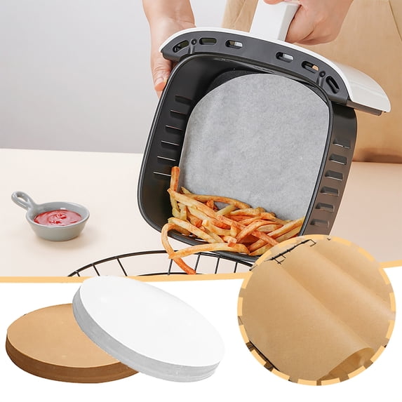 100pcs Non-Stick Air Fryer Parchment Paper Liners, Square Disposable Baking Paper for 6 Inch Air Fryers, Oven, Steamer, Cake Pan, Heat Resistant, Non-, Easy Clean