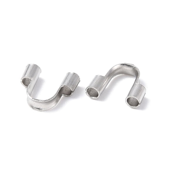 100pcs Non-Tarnish 304 Surgical Stainless Steel Wire Guardian and Protectors Stainless Steel color Hole: 1mm 4.7~5x5.5x1.6mm