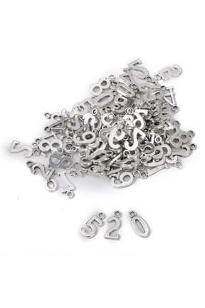 100pcs Numbers Alloy Pendant Charm Creative Crafts For Jewelry Making