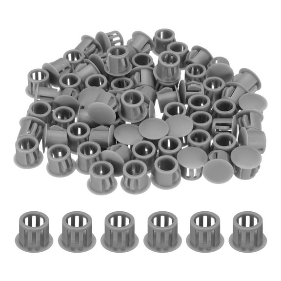 100pcs Nylon Plastic Hole Plugs, 2/5"(10mm) Round Drill Screw Hole Plugs Covers for Kitchen Cabinet Furniture Deep Grey
