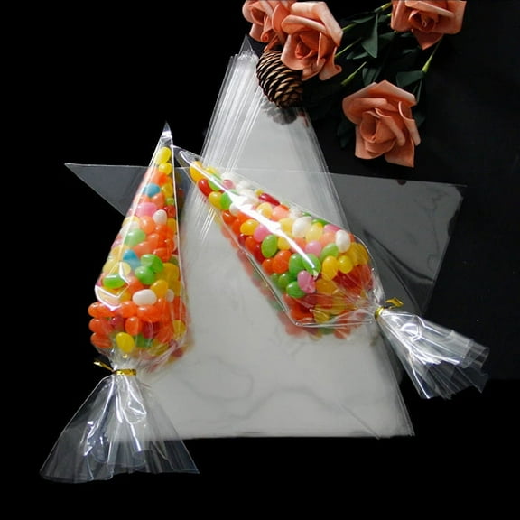 100pcs OPP Plastic Bags Transparent Bags Clear Candy Cookie Gifts Packaging Bag